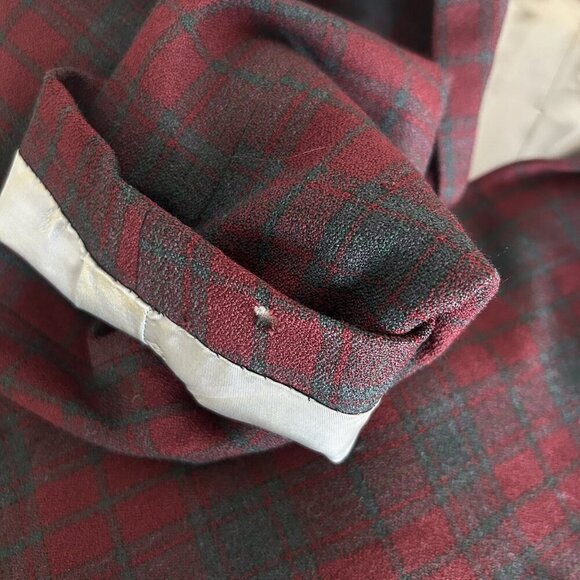 Louis Roth Union Made Vintage 80s Red Gray Plaid Wool Blazer Sports Coat Size 39 - Picture 4 of 15